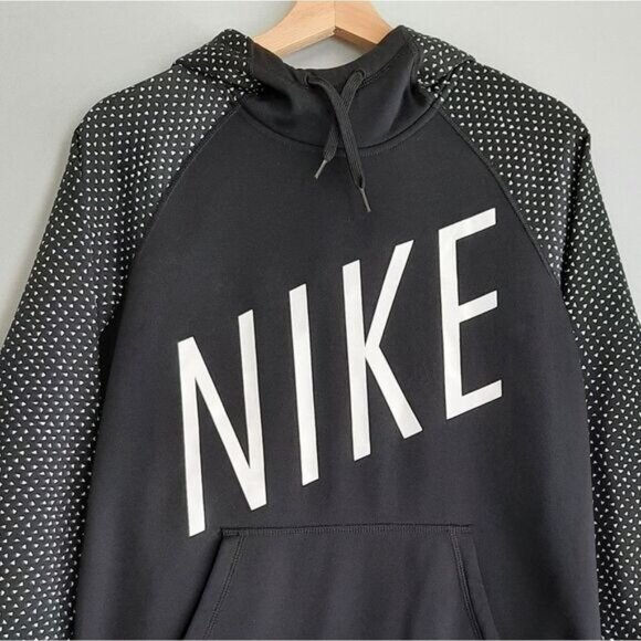 NIKE Sporty Pullover Hoodie Sweatshirt B&W Sz S - Picture 2 of 11